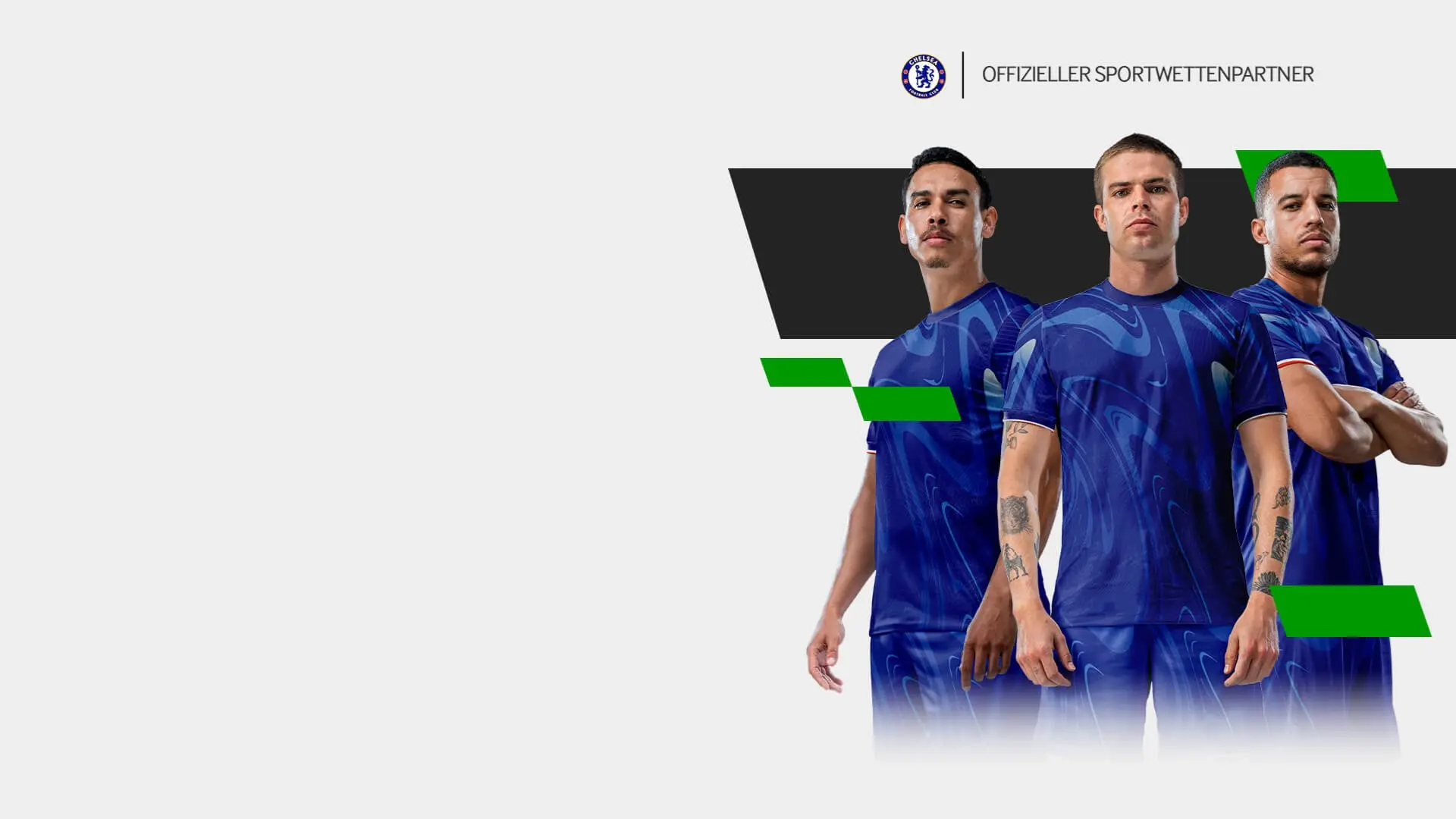 Betway official sports betting partner with Chelsea FC players in blue jerseys - trusted football betting platform Tanzania